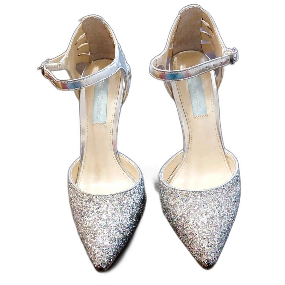 Betsey Johnson Avery Sliver Metallic Special Occasion Heels Womens Size 9M